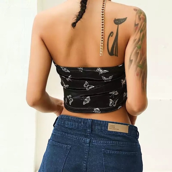 Velvet butterfly chain halter top - Picture 6 of 16